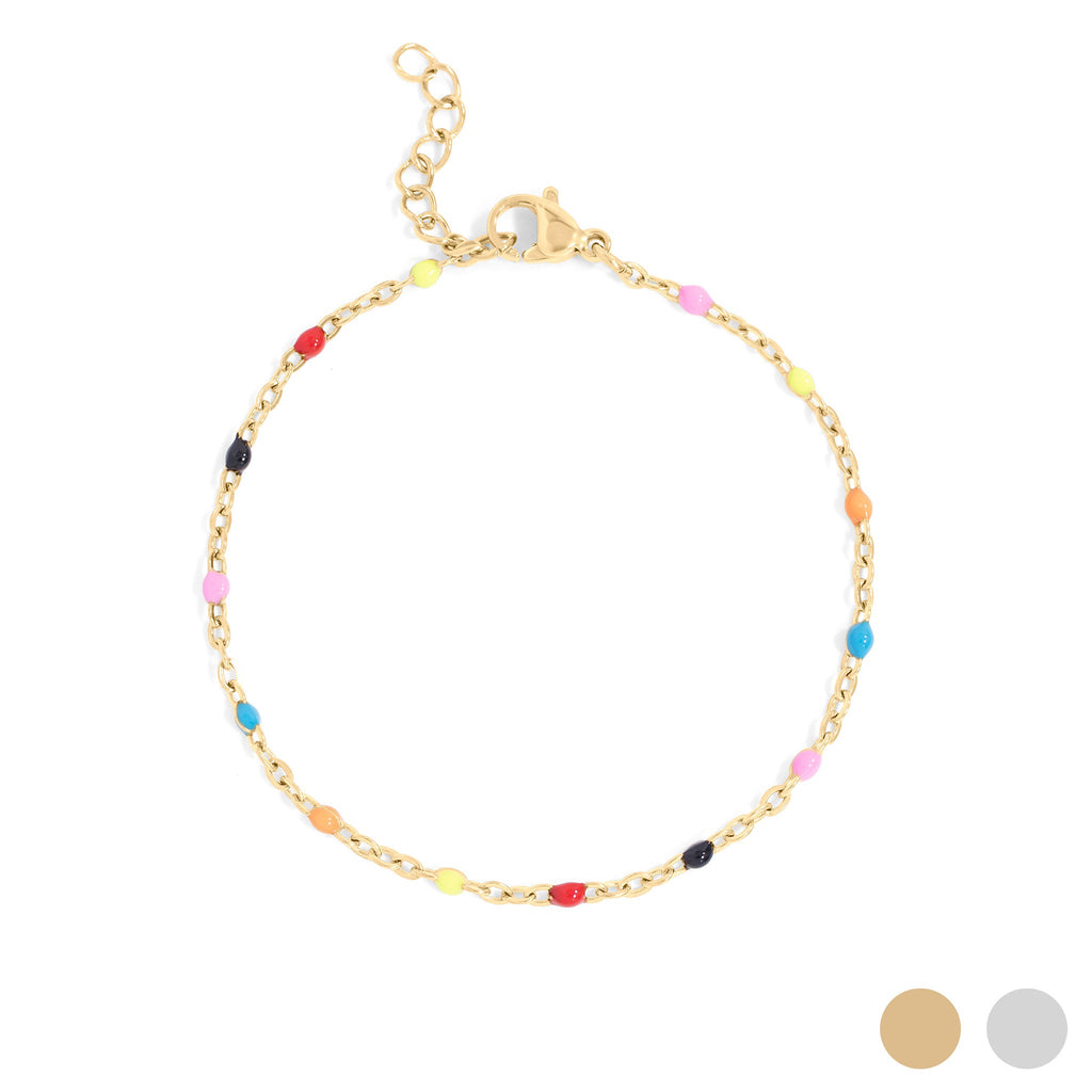 Spellbound Multi Color Confetti Bracelet — 18K Gold PVD