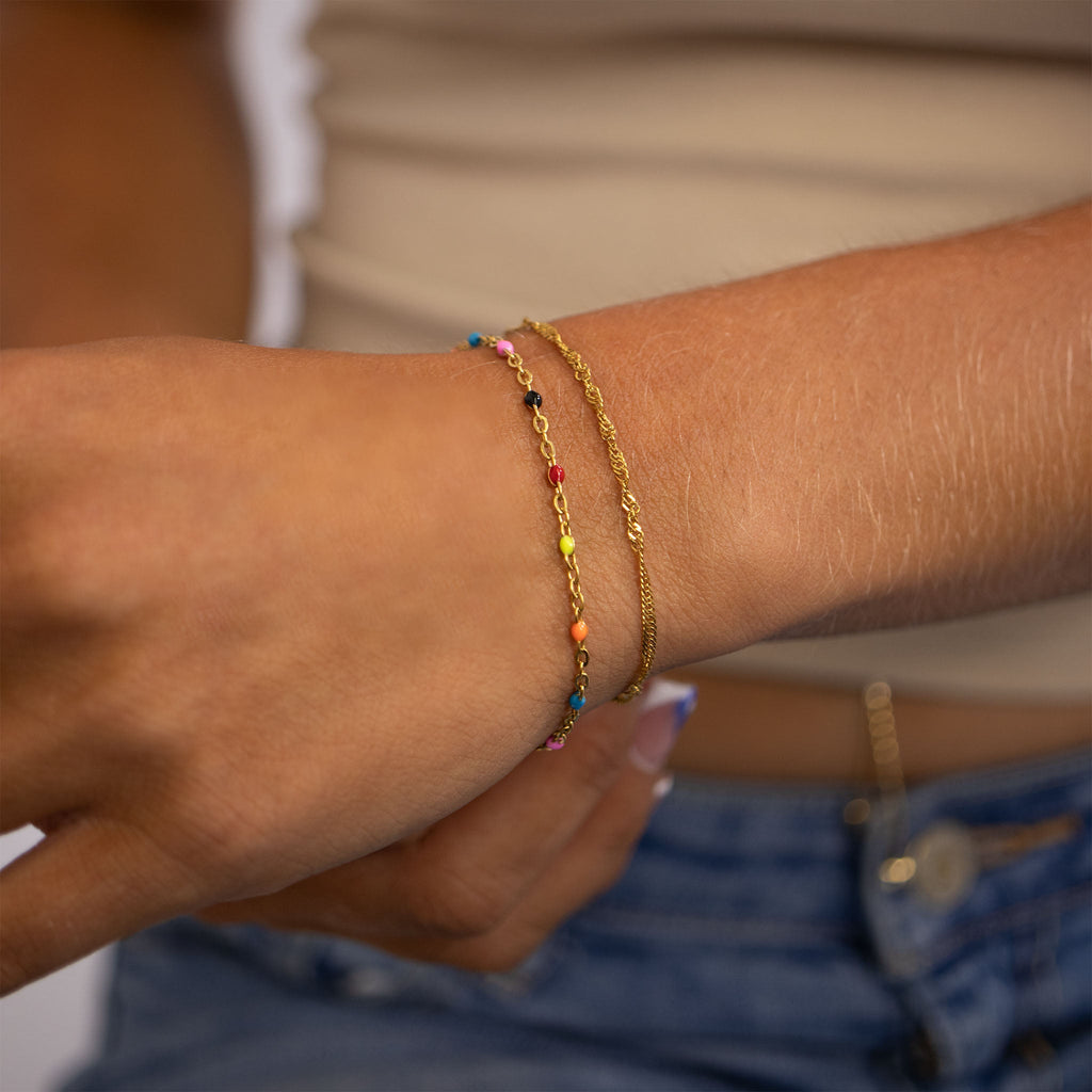 Spellbound Multi Color Confetti Bracelet — 18K Gold PVD