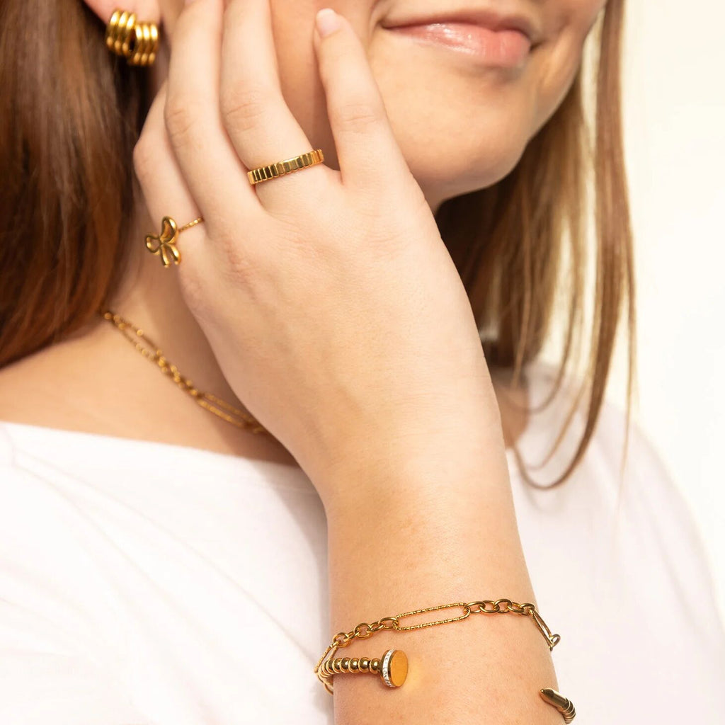 Bold Clue Chain Long Bracelet