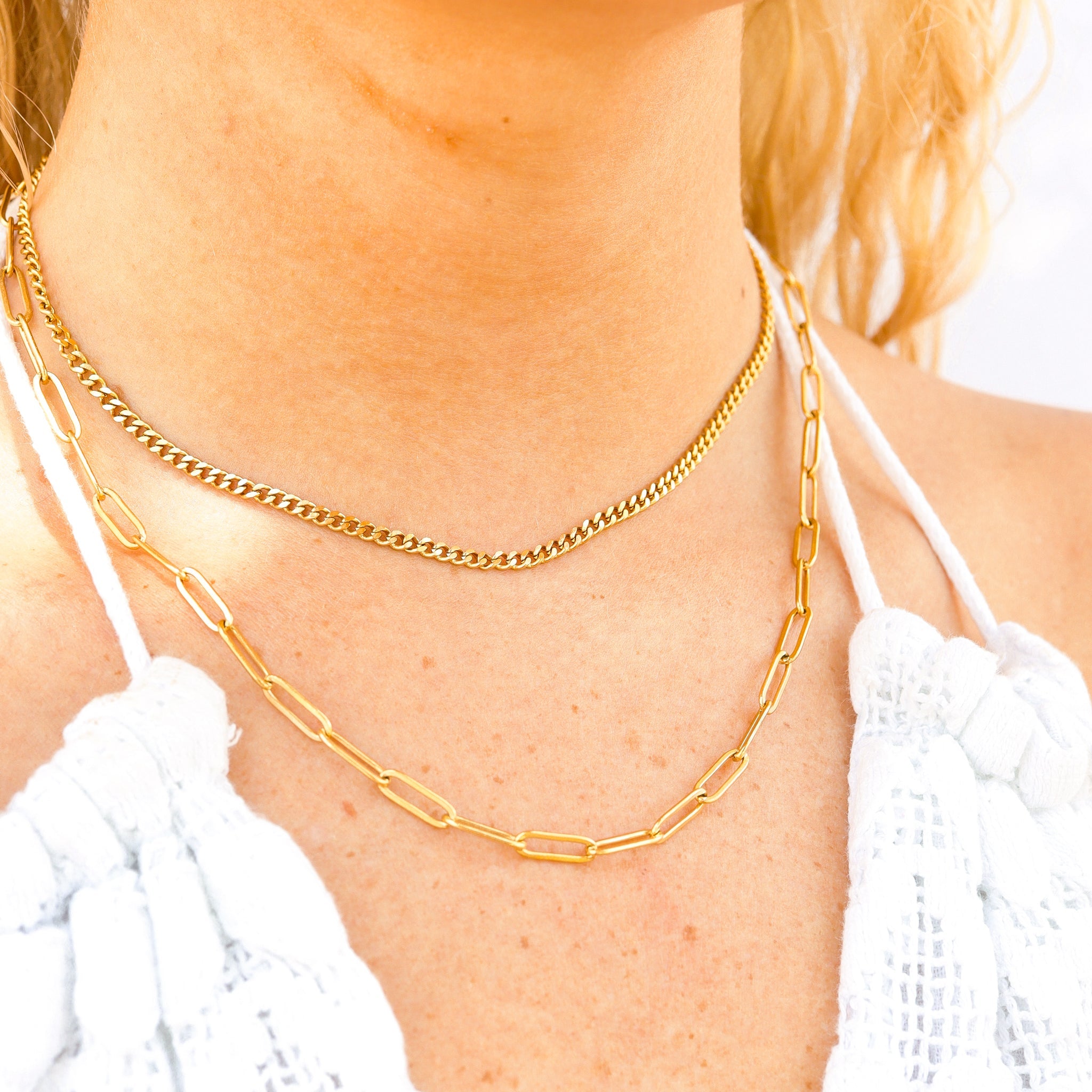 The Evidence Chain — Layered Curb & Paperclip Necklace