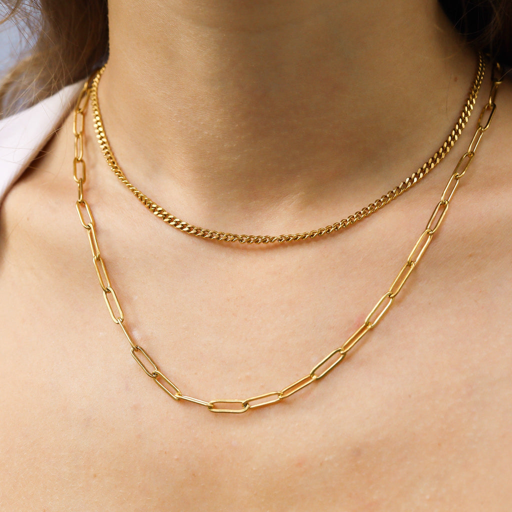 The Evidence Chain — Layered Curb & Paperclip Necklace