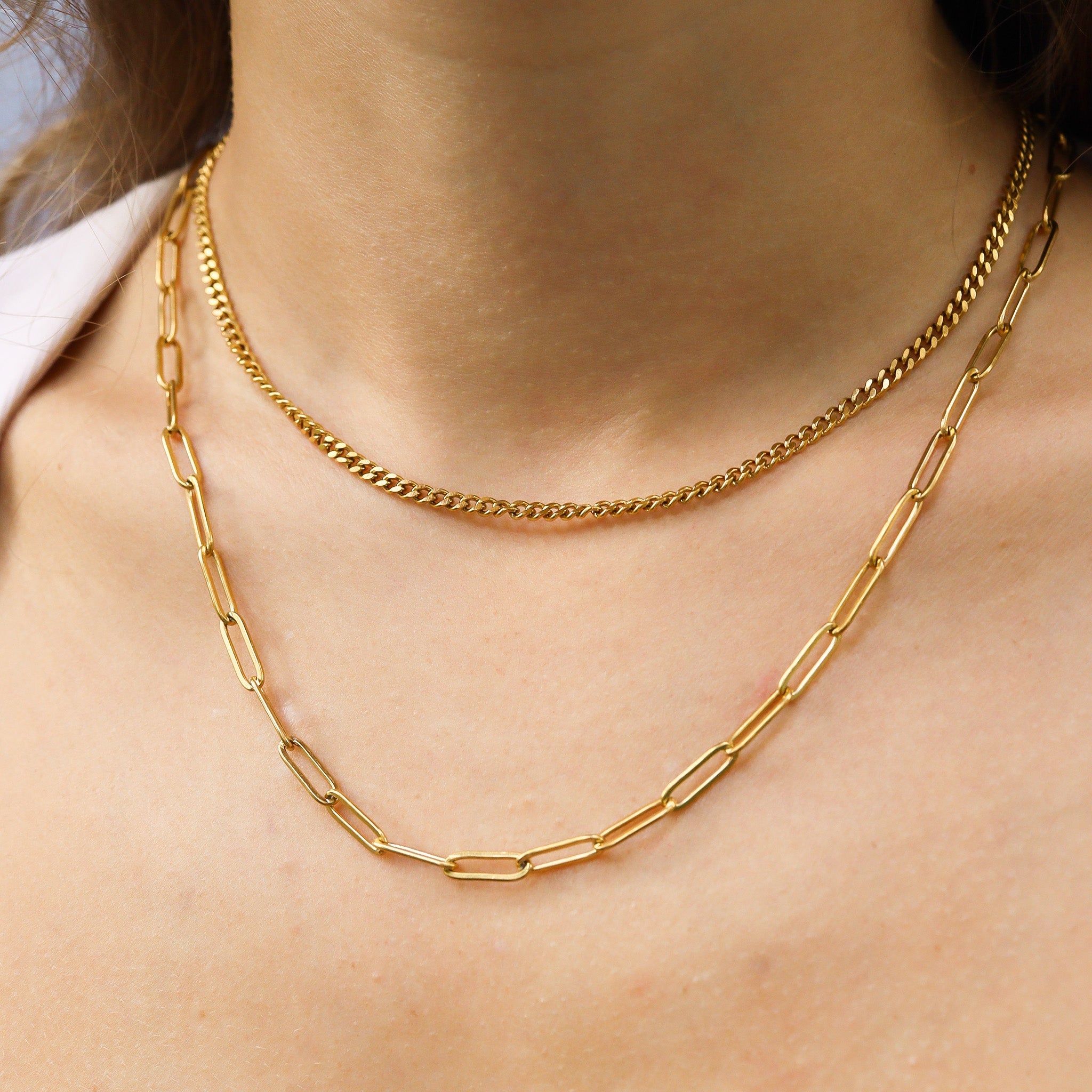 The Evidence Chain — Layered Curb & Paperclip Necklace