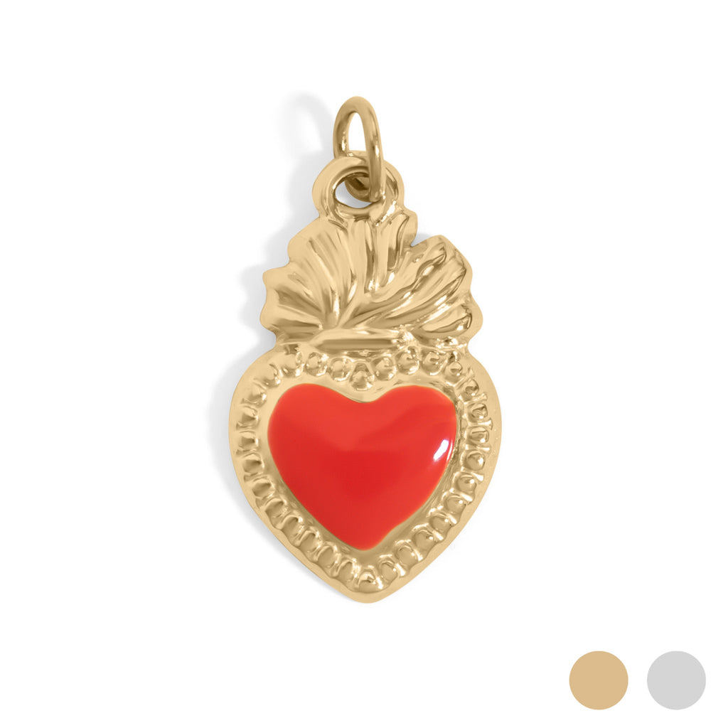 The Crimson Spell — Red Enamel Heart Charm