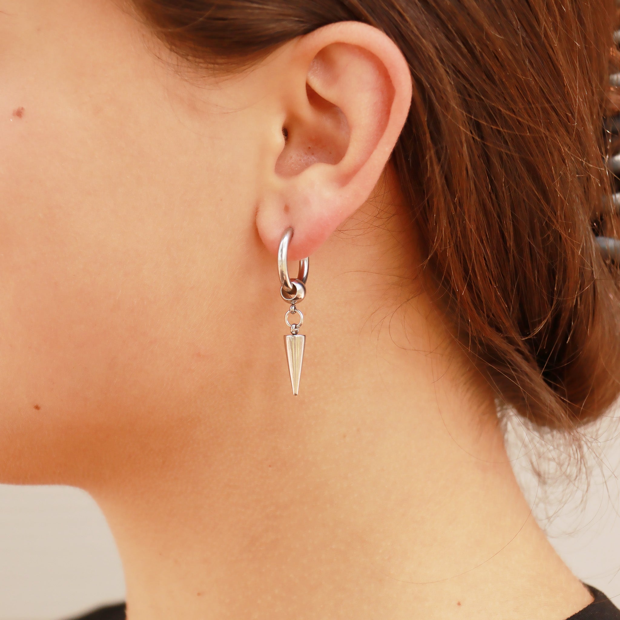 After Dark Spike Pendant Hoop Earrings